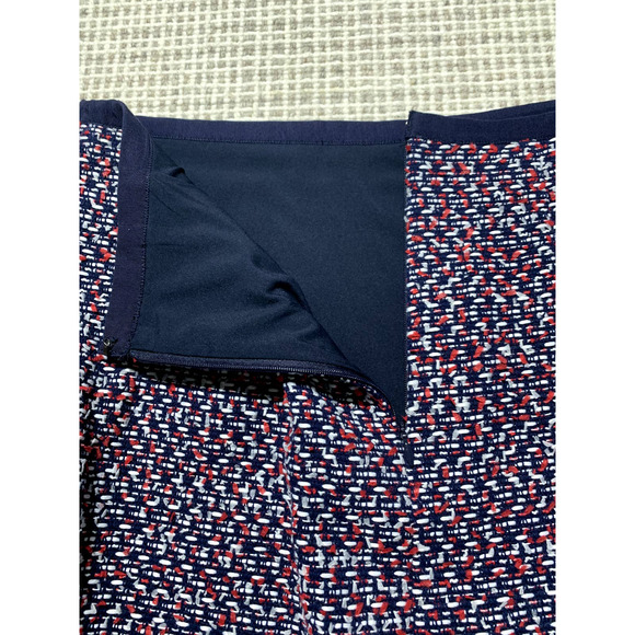 Talbots Womens 6 Red, White & Navy Blue Tweed Pencil Skirt - Picture 4 of 8